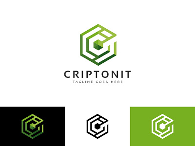 Criptonit C Letter Logo architecture box c c letter capital communication construct core cube data development digital dot financial geometric hexagon host hosting logo