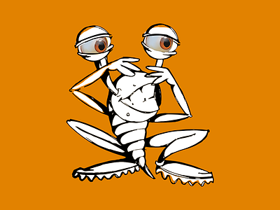 Monster cartoon character grasshopper illusstration monster