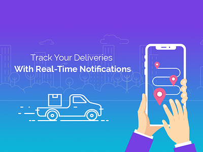 Notifications app car hand icon mobile ship