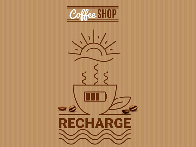 Coffe-Shop battery cup icon mug sun
