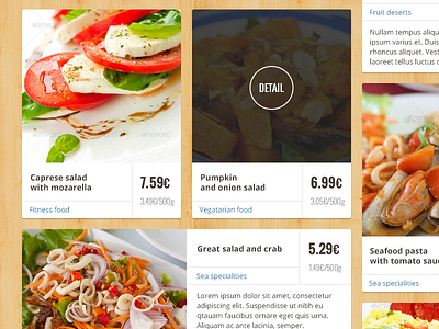 Food delivery website. delivery food pinboard product shop ui