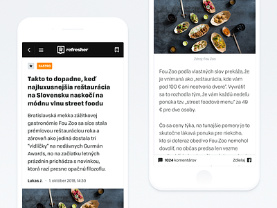refresher.sk article page article magazine mobile page redesign refresher uidesign ux webdesign