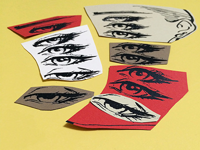The Eyes collage eye impression photography serigraphy silk screen technique