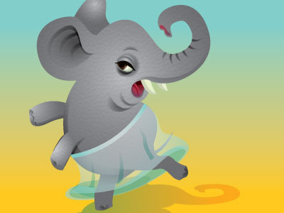 Elephant Ballerina childrens elephant illustration vector