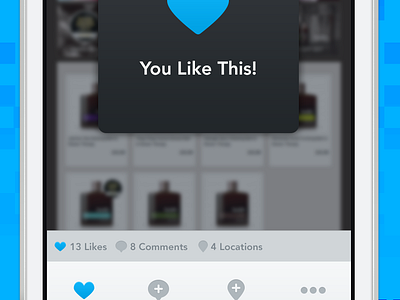 You Like This! blue heart icons ios like modal tabs this ui you