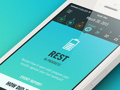 Fitness App app application blue calendar fitness ios ios7 iphone progress slider