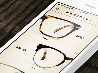 Men's Optical app glasses ios ios7 iphone product slider