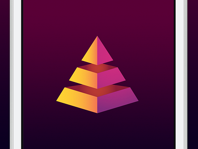 New Project Logo branding iphone logo orange pink purple pyramid