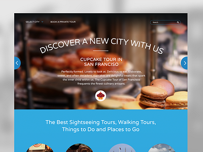 Cupcake Tours brand branding responsive tour ui website