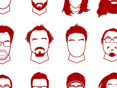 Designing People avatars beards fueled people red staff team white