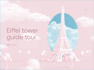 Eiffel tower guide tour 3d 3d animation after effects animation cinema4d design eiffel eiffel tower france page paris ui ux web