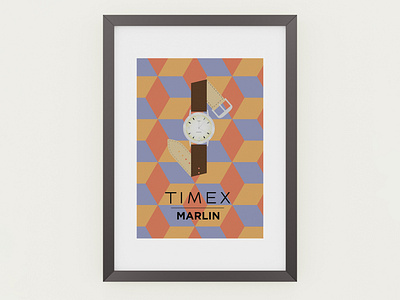 Timex Marlin Poster graphic design illustration marlin poster timex vector art