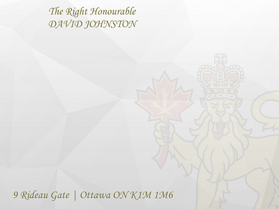 Canada's Governor General Watermark