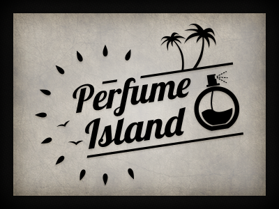 Perfume Island branding logo logo design qchar design