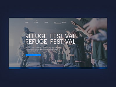 Music Festival - landing page 2021 app app design art blue blur branding buy clean design festival interface landing minimalistic mobile music trend ui ux webdesign