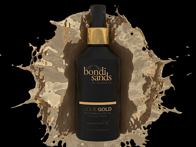 Liquid Gold advertising fluid simulation