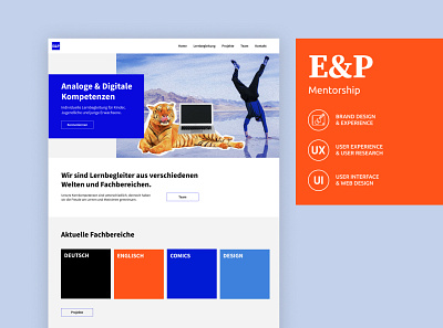 E&P – Mentorship | UX & UI branding design graphic design ui ux web design