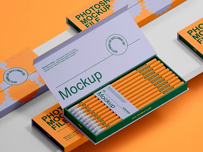 Pencil Packaging Mockup Set