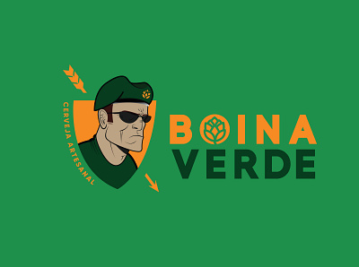 Projeto - Cerveja Boina Verde (green beret - beer) identidade visual illustrator logo vector