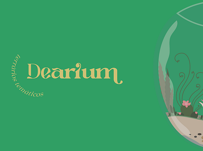 Dearium aquário brand identidade visual illustrator logo plants terrário vector