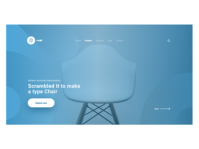 Moisi blue chair clean ui ux web white