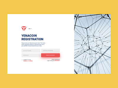 Yenacoin blockchain clean ui ux web white
