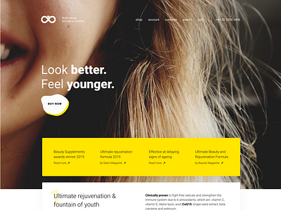 Hero section rebound clean collagen hero landing ui ux web white