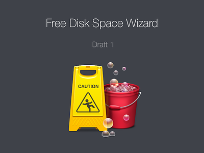 Free Disk Space Wizard Icon. Draft 1 app application dark desktop icon interface mac mac os os x ui ux