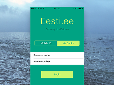Login. Eesti Mobile. Concept app applepay application concept documents form government iphone login mobile
