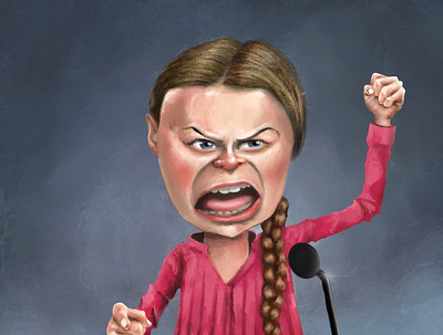 Greta Thunberg Caricature caricature illustration procreate