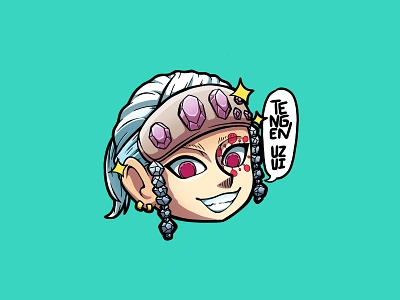 TENGEN UZUI | Head Chibi | [Kimetsu No Yaiba] anime anime manga art chibi cute demons design fanart illustration keychain kimetsu no yaiba pillar shinobi slayer sticker tengen tshirt uzui version voice