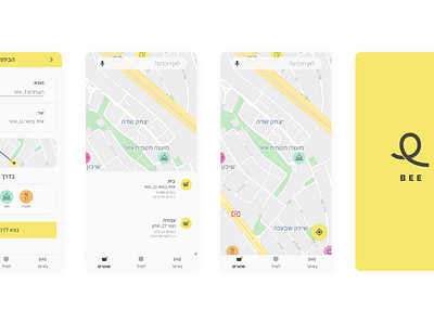 Bee app app app design design figma maps navigation app ui