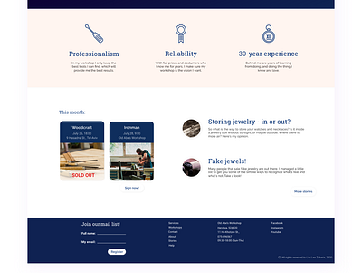 Old Abe's workshop website business design figma personal website ui web website