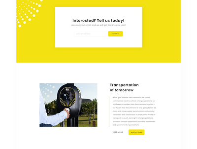 EV meter adobe xd call to action design flat homepage minimal ui web website yellow design