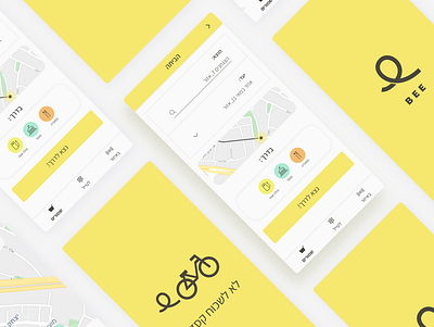 BEE app adobe xd app app design call to action design flat map app minimal navigation app ui yellow design