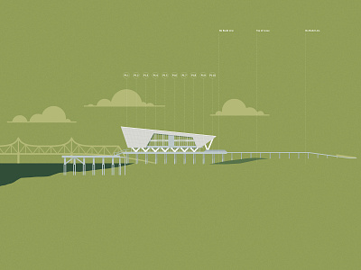 Baton Rouge Center for Coastal and Deltaic Solutions architecture building icon design graphic art illustration