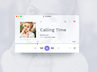 Mr. Player App application crystal flat interface material music player playlist ui user web widget