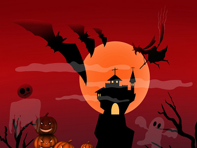 A Night Festival for Hallowen Days in Nightmare procreate illustration