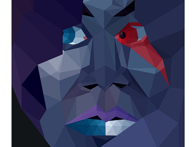 Abstract face in Blue Concept wpap illustrator