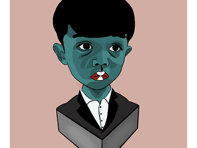 A Child Face digital Illustration strawberry face