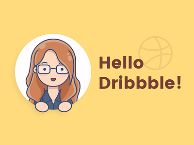 Hello Dribbble! character design debut dribbble first shot illustration vector