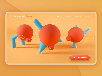 Accessible Dance c4d cute design photoshop ui