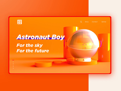 Astronaut boy 3d c4d color cute design motion organge photoshop ps red space ui web