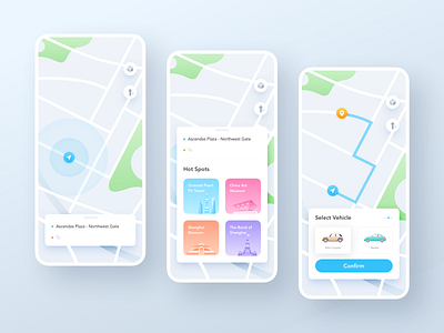 taxi-hailing apps app illustration map ui