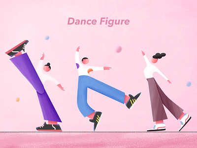 Dance Figure design flat illustration texture