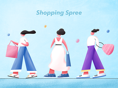 Shopping Spree design flat illustration logo texture