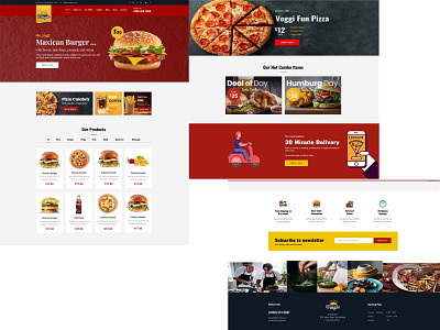 Food website template branding design graphic design illustration ui ux vector