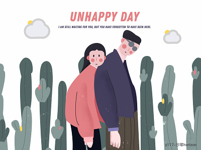 unhappy day ui 插图 设计