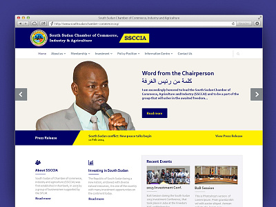 SSCCIA Website Redesign belva blue columns grid landing press release slider ssccia website yellow