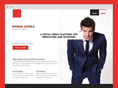Bongo Afrika Landing Page flat design landing page typography website